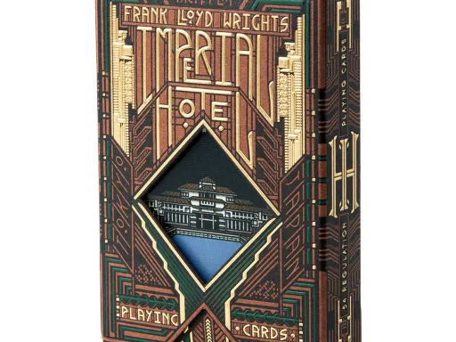 The Imperial Hotel playing cards are premium quality playing cards inspired by the design and architecture of Frank Lloyd Wright's Imperial Hotel in Tokyo, Japan. The Imperial Hotel was constructed in 1923 and for decades