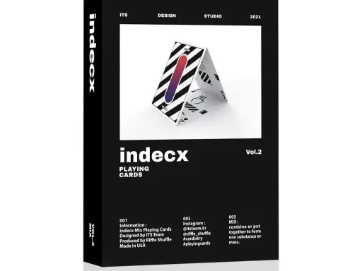 The Indecx Playing Cards by ITS Design Studios and Riffle Shuffle utilizes the entire entity of the deck as a display piece showcasing the patterns and lines that run throughout the deck of playing cards.Unlike