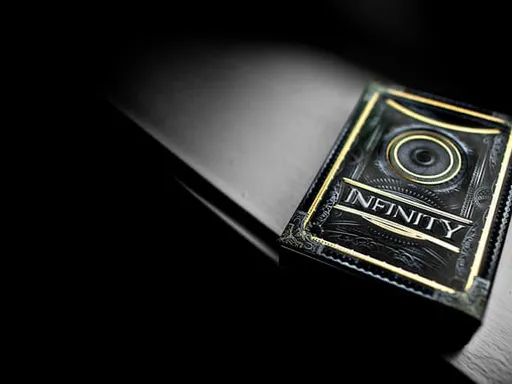 Infinity Playing Cards by Ellusionist Visually striking Infinity deck: custom court cards, metallic inks, non-embossed second edition tuck, engineered for performance and aesthetics.