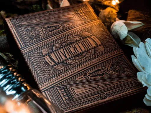 Invocation Copper Playing Cards by Kings Wild ProjectA hand illustrated deck of luxury playing cards that exemplify the combination of beautiful design and technical achievement. Premium quality playing cards a collectors must have, great for