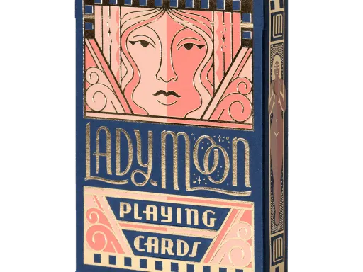 Designed by Kelly Thorn, Lady Moon Playing Cards are inspired by the mythology of a sacred trinity, The Triple Goddess. The beautiful back design features moons in different phases and the starry night sky.Printed by