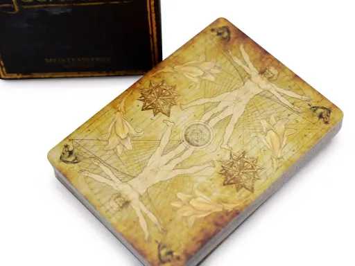 The masterworks of Renaissance artist Leonardo da Vinci is brought to life in these exquisitely detailed playing cards. This deck is created by Dent-de-Lion du Midi and printed by USPCC.Each card of this deck has