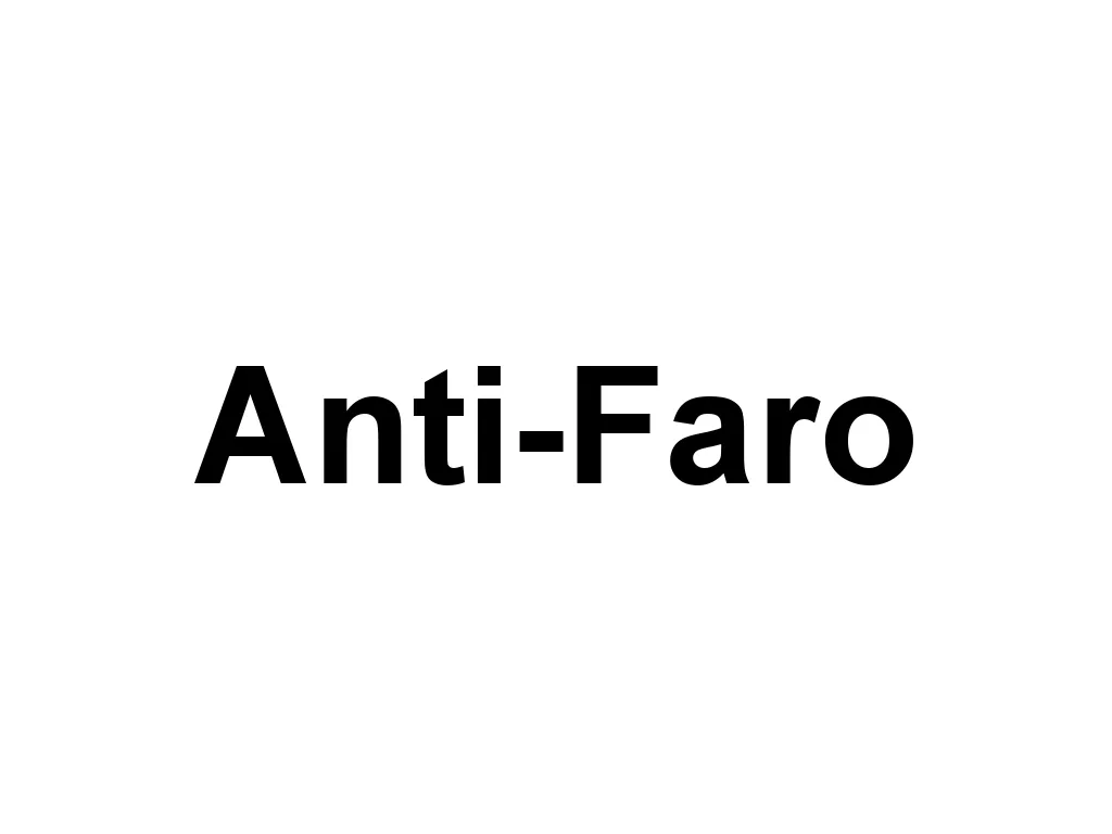 Anti-Faro is a brand that challenges traditional cardistry and magic conventions. With a focus on bold designs and unconventional techniques, Anti-Faro produces playing cards that push the boundaries of what is possible in the world