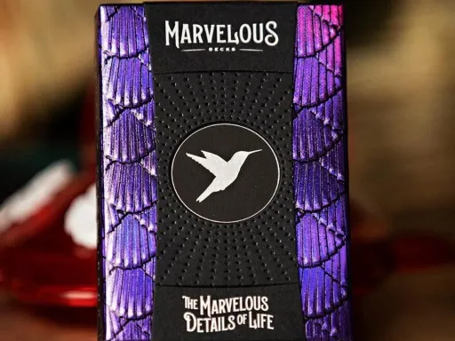 Marvelous Hummingbird Feathers Playing Cards Purple Thumbnail 1