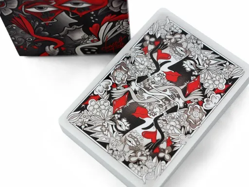 Masquerade is the second of BrainVessel's Artist Series Playing Cards featuring the artwork of International/Canadian Artist Denyse Klette.Very limited. Printed by USPCC.