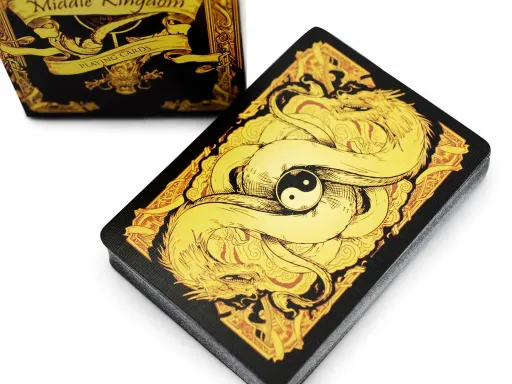 With this exquisitely detailed deck, you'll travel to a time of gods and emperors, fierce warriors and mythic beasts, and celebrate ancient Chinese culture in all its richness. The card backs feature lattice borders, a