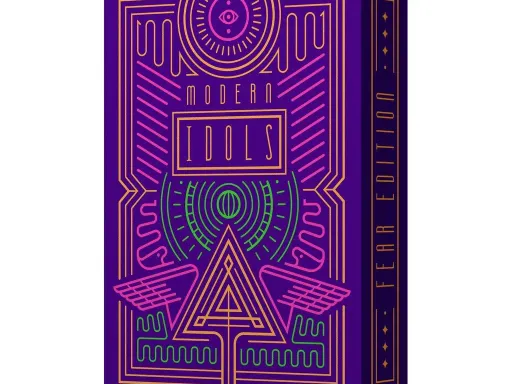 The Modern Idols series by Thirdway Industries are colorful, vibrant, and crazy.The funky colors are aided by the help of 3 bright neon inks and 1 pure silver metallic ink on the tuck box and