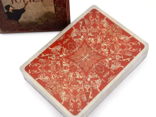 Who doesn't know the tragic tale of Romeo and Juliet and the cast of intricate characters trying to tear the two lovers apart? The Montague and Capulet playing cards, designed by Belgian artist Virginie Carquin,