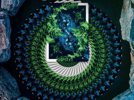 As the successor of one of the best Cardistry deck of playing cards produced the Nebula Infinitum Playing Cards by Emily Sleights features a blue and green colorway reminding us that the galaxy is ever