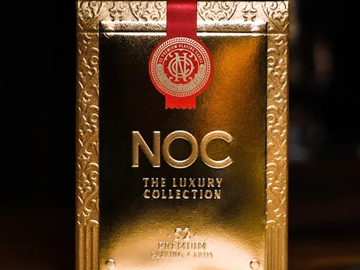 Luxury GOLD Foil NOC Playing Cards We are excited to announce the very first legendary collaboration between House of Playing Cards (HOPC) and Riffle Shuffle Playing Card Co. With over one year of meticulous planning,