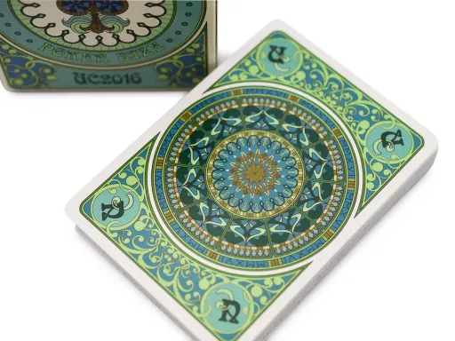 Celebrate the culture and aesthetics of fin-de-siècle France! NOUVEAU Playing Cards feature a unique design inspired by the Art Nouveau movement of the late 19th century, which rebelled against academic strictures to emphasize the lush,