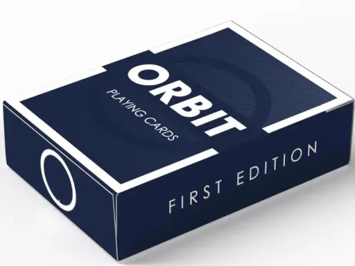 The Orbit V1 was the First deck of Orbit Playing Cards and the Mini Orbits V1 are a perfect mini replica the very first edition Orbit deck from 2015.Half the size of a standard Orbit