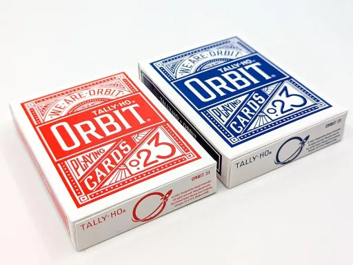 Your favourite Tally Ho Playing Cards are now available with an Orbit Brown touch.Released on Card Con 2022 the Orbit X Tally Ho Collab Deck is available in Red and BlueRED: Print run: 12,000BLUE: Print