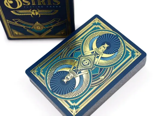 Opulence and luxury are two words that come to mind when getting your hands on Steve Minty's Osiris playing cards. Inspired by Egyptian Gods and Kings, the Osiris deck is filled with images and motifs