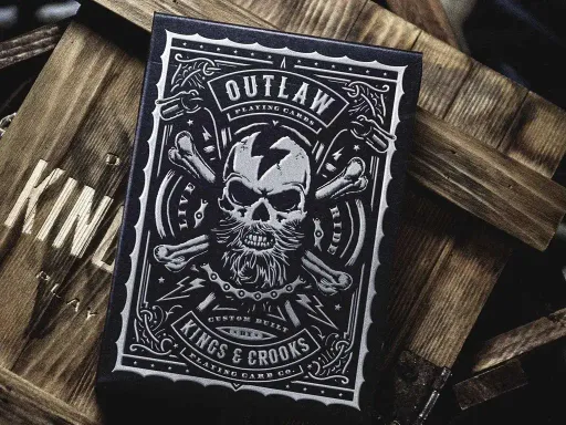 Outlaw Playing Cards by Kings &amp; Crooks are a limited edition deck of poker playing cards that were inspired by the wild.Outlaw is a premium, 100% custom designed deck with a bad attitude and big