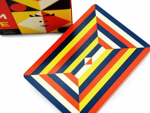 Illustrated by Ben Newman and designed by Dan &amp; Dave, the Prime deck uses simple shapes and only primary colors. The borderless design makes this deck perfect for cardistry techniques such as display cuts, fans,