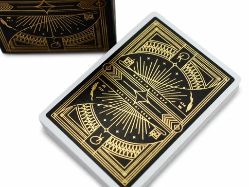 Go for the gold with this new luxury deck!This top-of-the-line edition of the Rarebit collection features Rarebit's elegant, modern design, now enhanced with gold foil on the cards themselves to give them an entrancing shimmer.