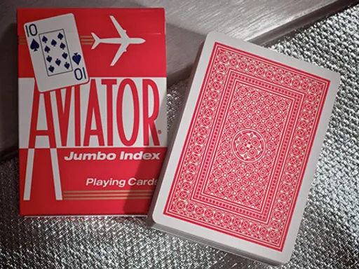 Red Aviator playing cards Jumbo Size Aviator Playing Cards: vintage design, snappy finish, perfect for cardistry, available in jumbo size, red or blue.