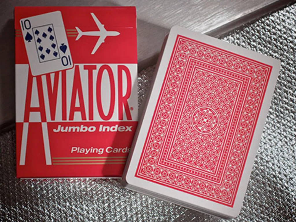 Red Aviator playing cards Jumbo Size 1