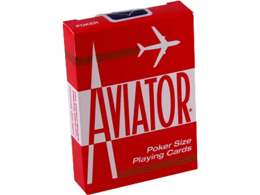 Red Aviator playing cards Poker Size Aviator Playing Cards: retro design, snappy finish, available in red or blue, poker size, perfect for cardistry and games.