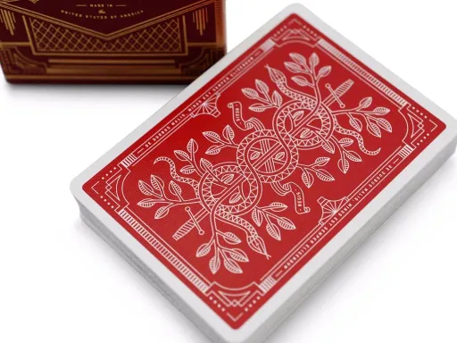 Following the success of the Monarchs deck back in 2011, the limited Red Monarchs edition is redesigned, refined, and dressed in stunning shades of red. Printed by USPCC on Q1 premium paper and featuring ultra-thin