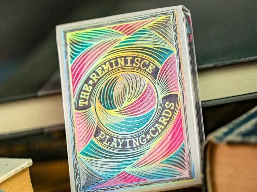 The Reminisce Holographic playing cards are the first luxury and classical artwork based playing cards specially designed for Cardistry.Produced by Ark Playing Cards who are responsible for creating some of the most unique and rare