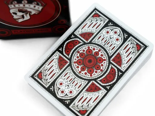 A contemporary interpretation of the gothic cathedrals, the Revelation deck boasts details, stained glass ornamentations, and symbolic carvings from the Nidaros, the stunning Norwegian cathedral. Produced by Blake Brenneman and hand-illustrated by Michael Messer, the