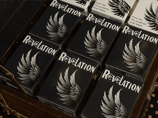 Paying tribute to the class RPG game, Revelation playing cards are truly a sight to behold. The sleek tuck box has a gorgeous design with purple foil, the court cards are a deep purple, and