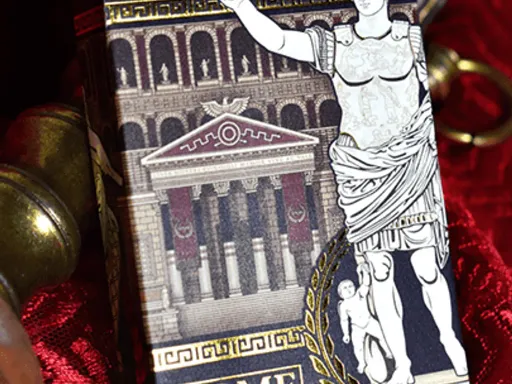 The Rome Playing Cards Augustus Edition is based upon ancient Rome and the deck features rich colors, lavish outfits and historically influential characters. These collectable and luxurious playing cards are housed in an Augustus Tuck