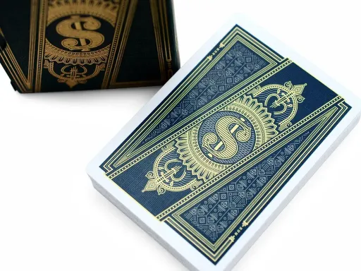 Inspired by underground gambling decks, these custom playing cards from celebrated designer Jason Brumbalow will put your luck and your nerve to the test. The number and court cards are 100% customized, with a sleek,