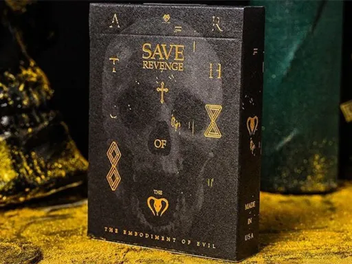 Save Playing Cards deck is one of the most luxurious decks Bocopo has ever made. The deck has a special story about Save and Revenge. The back design has a gorgeous contrast of gold and