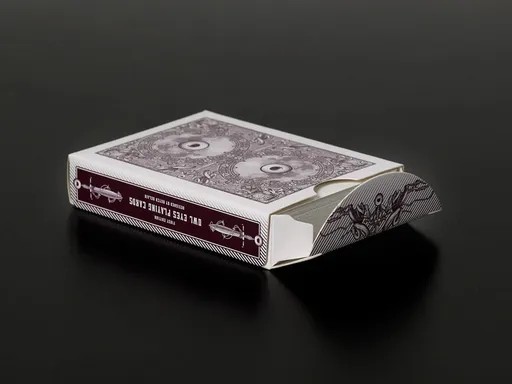 Red Owl Eyes Playing Cards Owl Eyes Deck: thick, flexible cards with unique finish, custom back design, includes jokers with secret reveals, perfect for card games, cardistry, and magic.