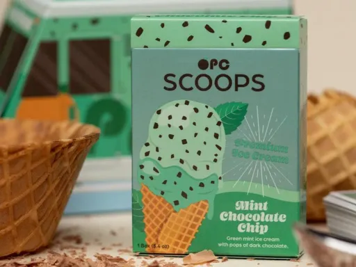 Scoops Playing Cards by Organic Playing Cards brings a new dynamic to the OPC Brand.The Scoops playing cards feature metallic ink on them and are printed by USPCC! You can find this ink on the