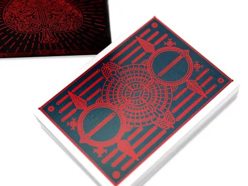 A dream deck for any magician or cardist, this deck was produced by Shin Lim, 2015 FISM (Fédération Internationale des Sociétés Magiques) World Champion in Close-Up Card Magic. The card backs feature a subtle, almost