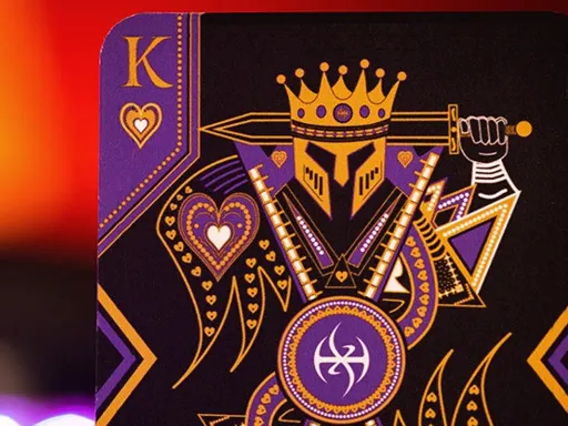 Dark Lordz Royale by De'vo is a breathtaking deck in the Dark Lordz series.This is a gorgeous purple version of the Original Dark Lordz Deck that was one of De'vo's most sought-after decks!Completely custom with