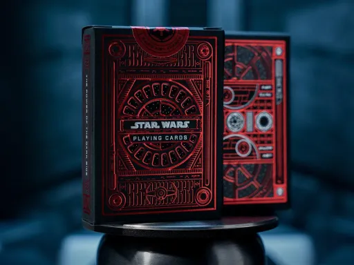 With The Dark Side Playing Card deck, one channels their inner Sith by joining the First Order to maintain order in the galaxy alongside Emperor Palpatine's Imperial Army. The Dark Side deck features the iconic