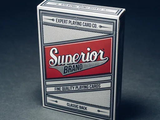 Superior Red Playing Cards feature an intricate red back design and tuck box made from a special synthetic paper. The vibrant back design is perfect for Cardistry, Magic, and standing out in anyone's playing card