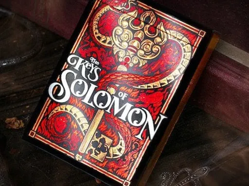 Released as limited edition of 800 decks with custom foiled number seals the Red Blood Pact Keys of Solomon Playing Cards by Darkside Playing Card Co are a must have for all card collectors.On the