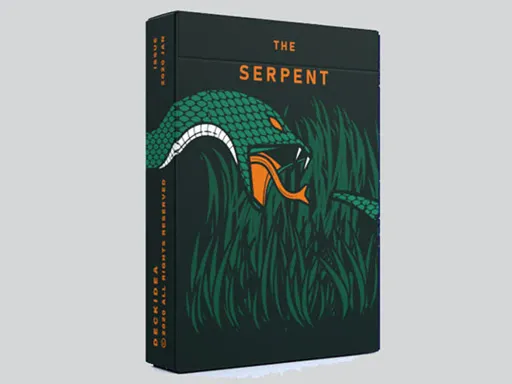 Deck Idea presents The Serpent Playing Cards, a deck dedicated to giving fans and spreads more meaning and glamour. The unique back design, when spread or fanned creates a fearsome Serpent. The Serpent Playing Cards