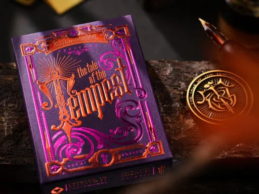 A gorgeously designed deck of cards evoking classic style and utility designed for Players, Collectors, Card Enthusiasts and Practitioners of the Magic Arts.The Tale of the Tempest Playing Cards immortalizes the legend of, magician and