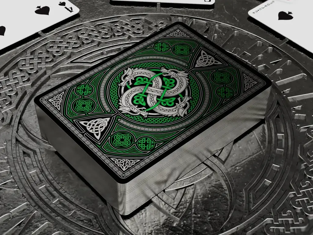 Valhalla Viking Playing Cards - Gilded Emerald 1