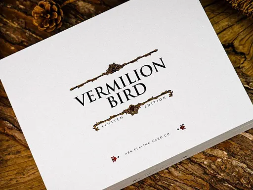 The Vermilion Bird is part of the Four Divine Beasts Playing Card Series by Ark which consists of the White Tiger and the Rare Azure Dragon.Limited to 1000 with numbered Seals. Each Boxeset includes 2decks: