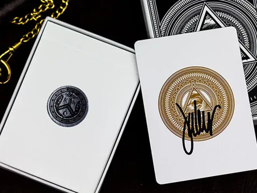 The tuck box and the gold joker are both hand-signed by the artist Jackson Robinson.Verum Videre, in Latin means "See the Truth. "Verum Videre 2nd Anniversary Edition Playing cards feature the same cards as the