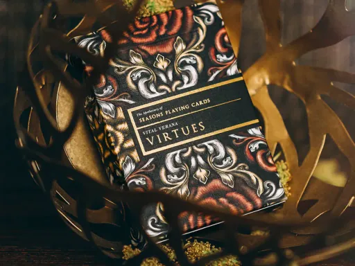 Seasons Playing Cards created the Luxury Apothecary playing cards in 2018 and are one of the most sought after decks by card collectors. The Luxury Apothecary Virtues features a gorgeous back design has a blend