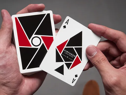 Virtuoso Launch Edition Playing Cards - Limited Availability Virtuoso deck: custom design with Adaptive Aesthetics for card flourishing, high-quality USPCC production for optimal performance and durability.