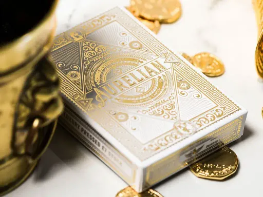 Based on the leader of the Roman Empire, Aurelians are the most detailed deck we've ever designed.The premium box is coated in gold foil, leaking into multiple layers of embossing... Taking center stage above anything