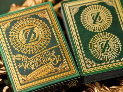 The latest Wizard of Oz playing cards by Kings Wild Project features all your favourite characters and features a redesigned gold-foiled tuck case.The Wonderful Wizard of Oz by KWP also features a new back design