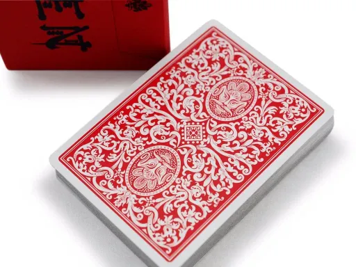 Created by EPCC, the Zen Pure Prototype deck is the trial version of the Zen Pure edition. The deck boasts a high quality embossed red tuck box, stamped black foil, and sideways opening. The mirrored