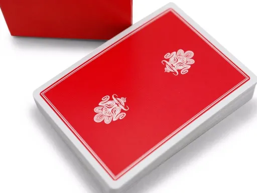 The experimental edition of the Zen Pure decks, the Zen Pure Prototype is delivered in an elegant red tuck case. The back design features EPCC's Zen logo set against a red background and white borders.